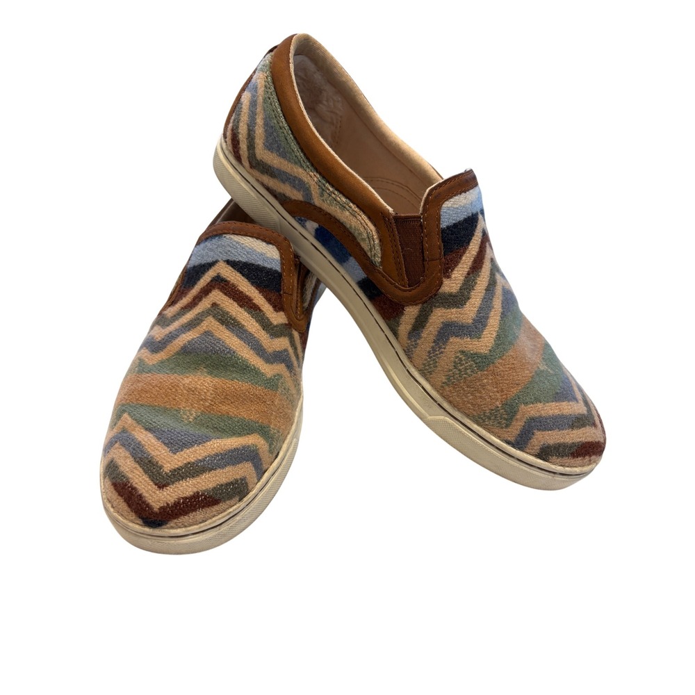 UGG x Pendleton  Chevron Wool Leather Slip On Sneakers Multi Color Womens 9